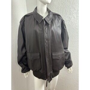Vintage US Air Force Type A-2 Leather Bomber Jacket Brown Flight Suits Ltd Sz 50